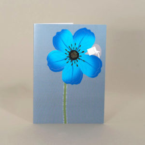 Pop Up Blue Flower greeting card