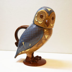 Blue Owl Bird Jug And Cup