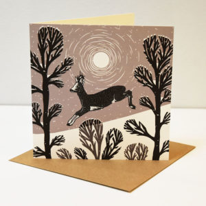 Greeting Card Leaping Deer