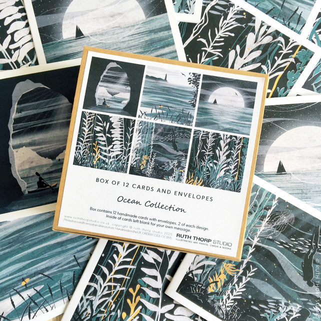 Box of 12 Greetings Cards Ocean