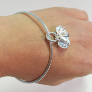 Bangle with Curled Leaf Charms