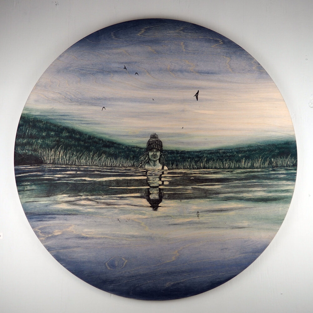 Reflect the Sky, Hand Drawn and Dry Point Etching