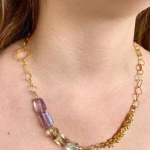 Indian Summer Necklace with Natural Amethyst stones
