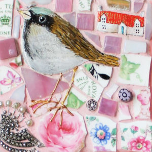 Swallow, Original Mix Media Mosaic