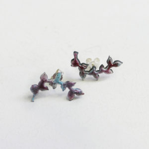 Raspberry Pink Foliage Earrings