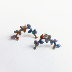 Teal Foliage Earrings