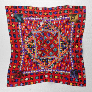 Red Habotai Silk Square Scarf