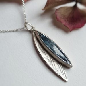 Silver Necklace with Kyanite stone