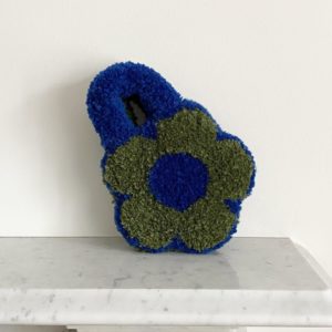 Green and Blue Tufted Bag