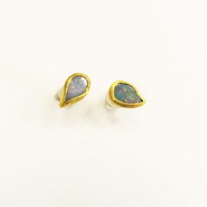 Black Australian Opal Earrings