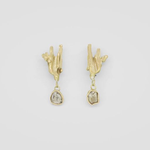 Moth Diamond Slice Earrings