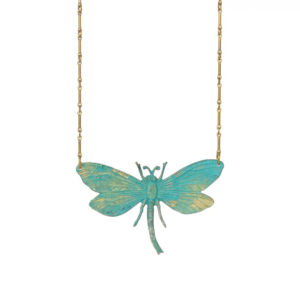 Verdigris Green Dragonfly Necklace