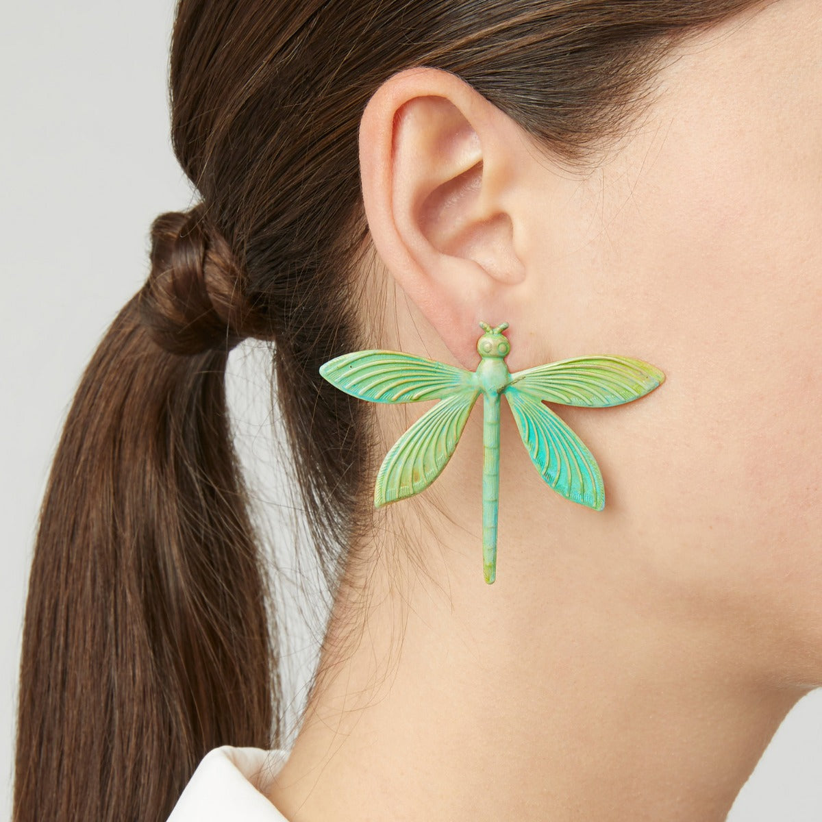 Verdigris Dragonfly Earrings - Image 2