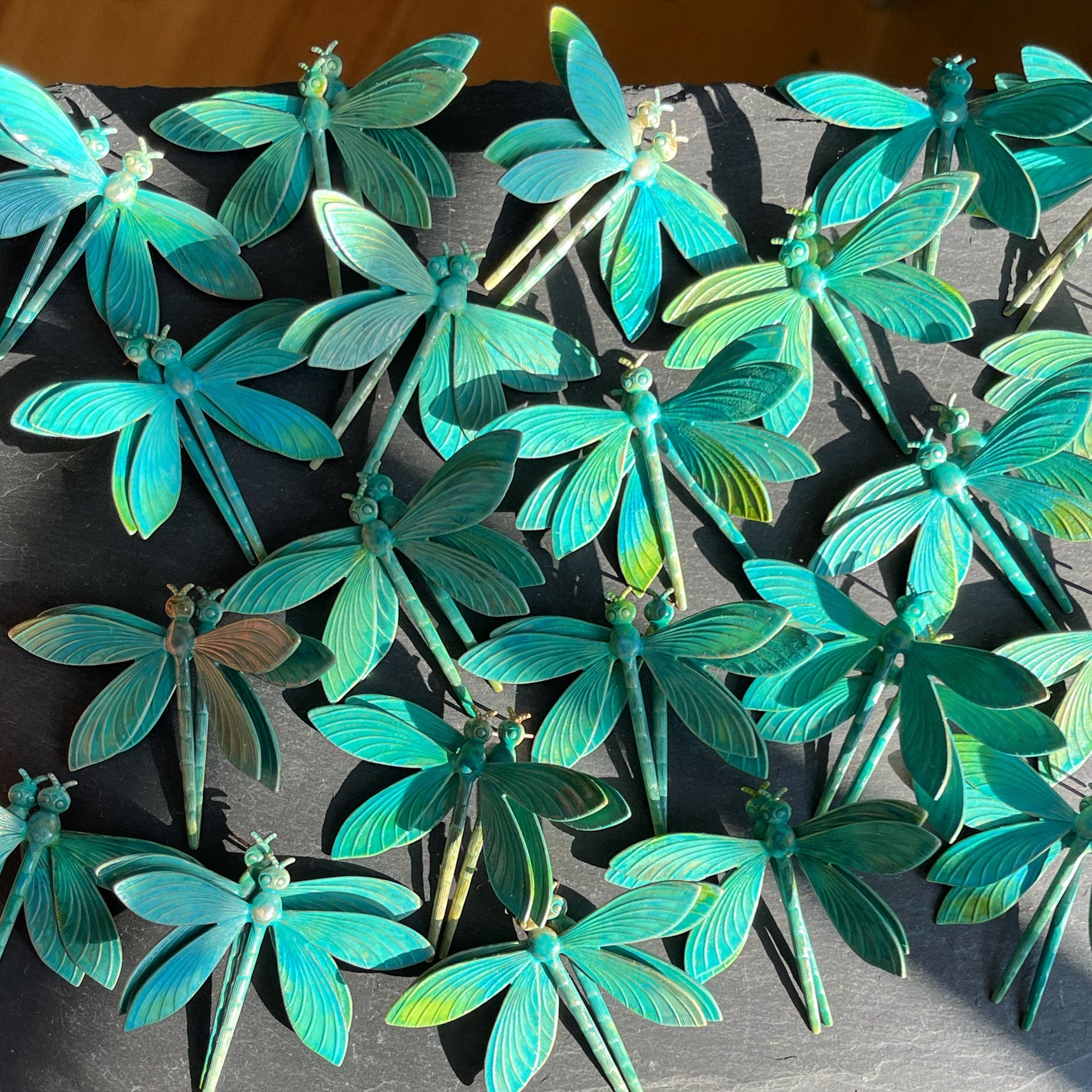 Verdigris Dragonfly Earrings - Image 4