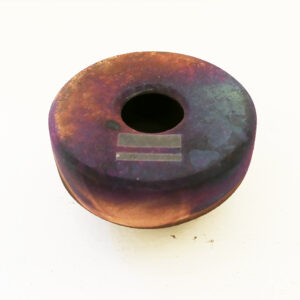 Tiny Raku Vessel With Inlayed Vessel