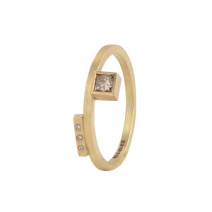 COGNAC DIAMOND & BAR RING