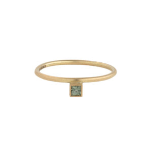 Mini Solitaire Ring with Green Sapphire