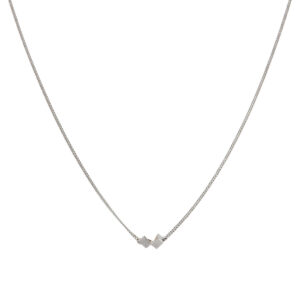 Simple Square Necklace Silver
