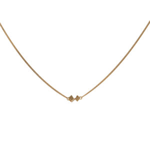 Simple Square Necklace, Gold Plated