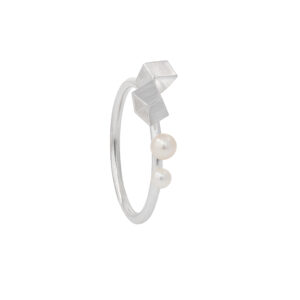 Double Pearl and Square Ring