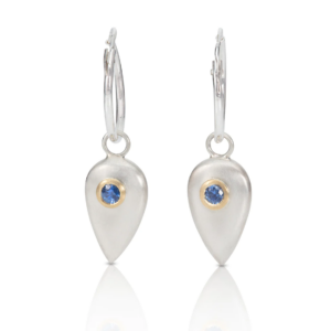 Teardrop Earrings with Blue Sapphires
