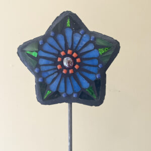 Star Flower Garden Stake, Deep Blue
