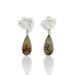 Lace Coral Teardrop Earrings