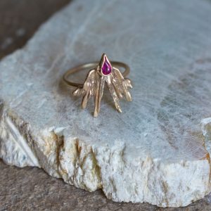 Moth Ring with Ruby