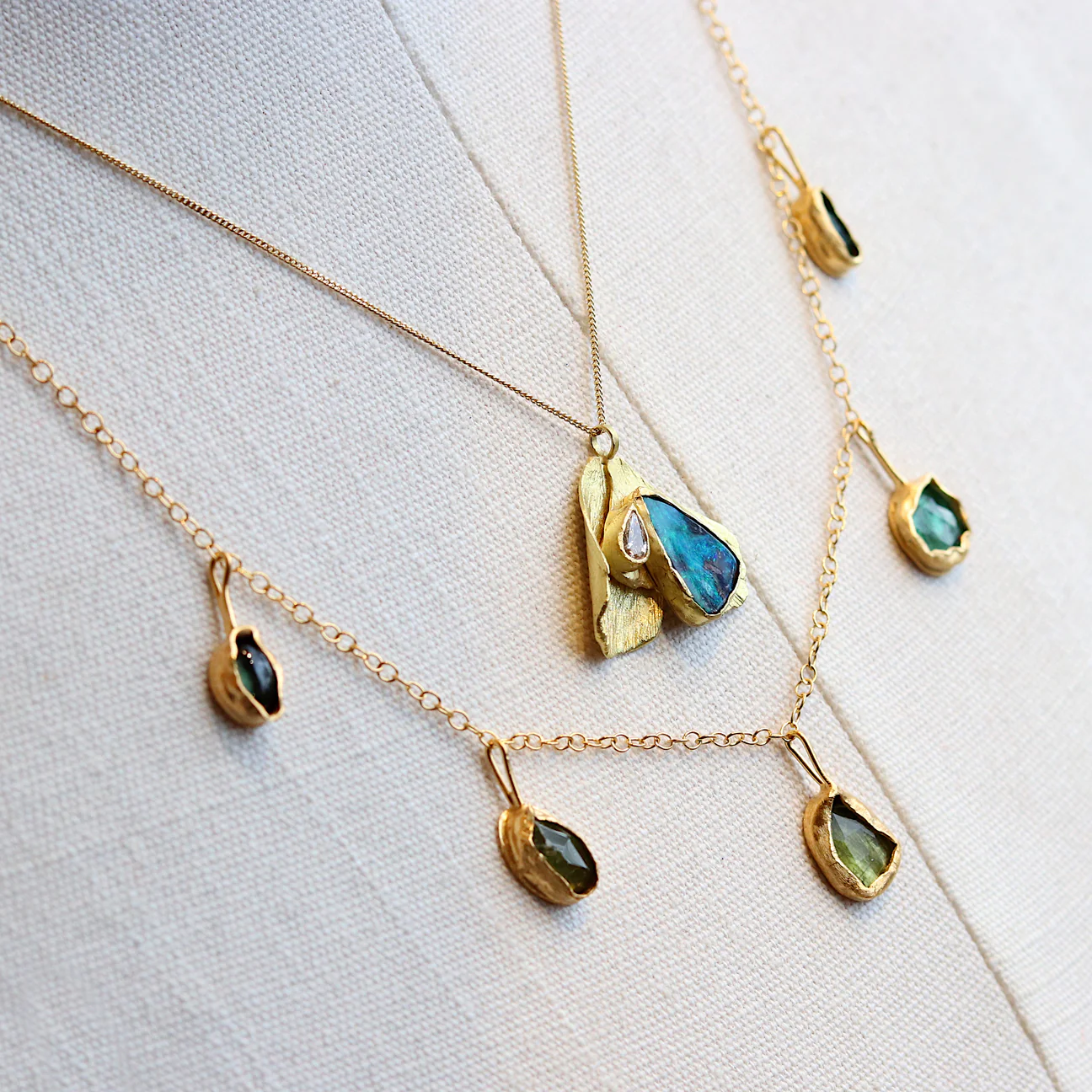 Opal and Diamond Nouveau Necklace - Image 2