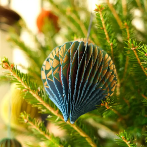 Blue Bauble Honeycomb Decoration