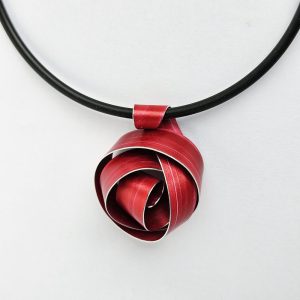 Red Rosette Necklace