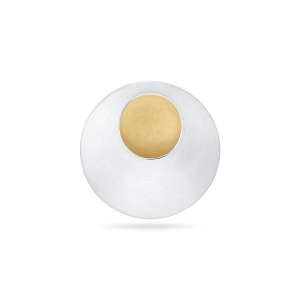 Satin silver and gold plated inlay Pebble Circle brooch