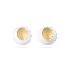 Silver and gilt Pebble stud earrings